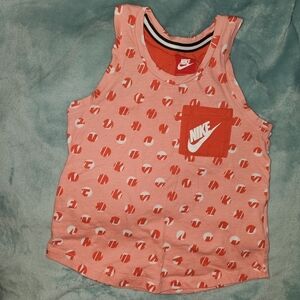 Nike Orange Swoosh Tank Top Lightweight Athletic